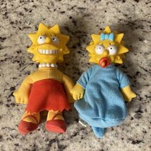 The Simpsons. Maggie &amp; Lisa Rubber Head Plush Dolls. 20th Century Fox. 1... - $9.60