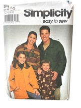 Simplicity Sewing Pattern 9415 Jackets Unisex Adult Teen Childs Sizes XS-XL - $8.06