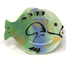 J.Rice The Clay Place Naples Studio Pottery Hand Painted Fish Bowl Hanging Plate - $29.99