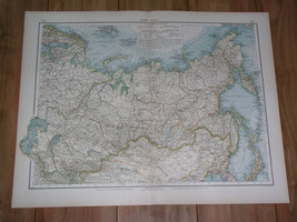 1899 Original Antique Map Of Siberia / Russia Kazakhstan Mongolia China Japan - £21.46 GBP