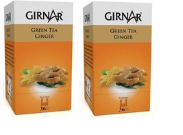 Girnar Green Tea With Natural Flavour Ginger (36 Tea Bags PAck of 2) - £20.92 GBP