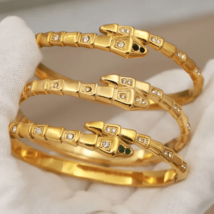 Stainless Steel Metal Snake Bangles for Women Fashion Brand Jewelry Classic - $17.81