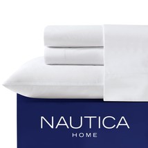 Nautica - Twin XL Sheet Set, Cotton Percale Bedding Set, Crisp &amp; Cool, Dorm Room - £46.49 GBP