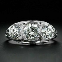 Anillo de compromiso de plata de ley 925 con tres diamantes de imitación... - £116.93 GBP