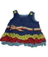 American Girl Doll Bitty Baby Denim Dress with 3 Colored Ruffles - $18.99