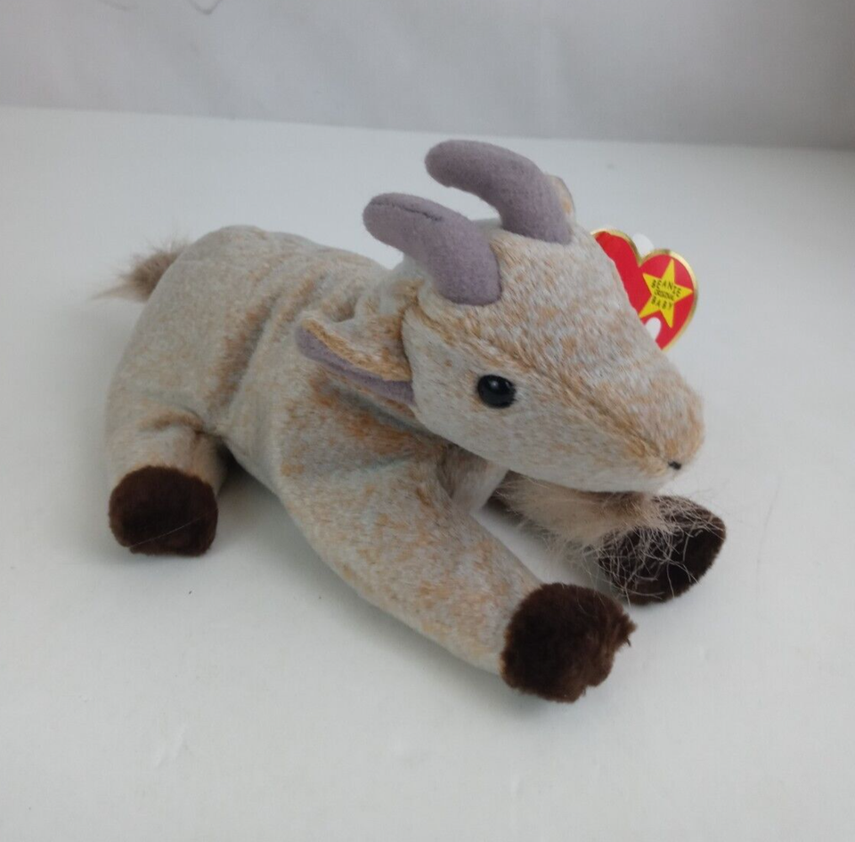 1998/1999 Ty Beanie Babies Goatee The Goat With Tags 6&quot; Plush Tag Errors - $14.84