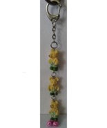3 Teedy Bear In A Row-Blue Pants (Pink Pink Bell) Keychain - $10.00
