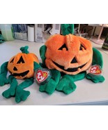 Ty Beanie Babies And Buddies Pumkin The Halloween Beanie Orange and Gree... - £22.39 GBP