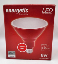 Energetic LED 8 Watt PAR38 Indoor-Outdoor Decorative Light Bulb Color Red - £9.99 GBP