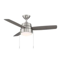 Hampton Bay Caprice 44&quot; Integrated LED Light Indoor Brushed Nickel Ceiling Fan - £61.72 GBP