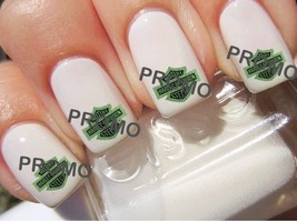 Green Harley Motorcycle Salon Quality Nail Art Decals - $230.94 MXN