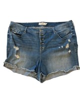 TORRID Womens Jean Shorts Denim Vintage Stretch High Rise 5&quot; Button Fly ... - $18.23