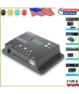 12V/24V Solar Controller with LCD - 10A, USB Charging, Full Protection F... - $75.52 CAD
