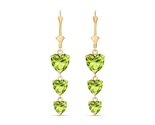 Galaxy Gold GG 14K Solid Yellow Gold Natural Peridot Heart Dangle Earrin... - $1,019.00