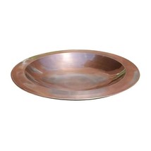 24-inch Diameter Round Copper Plated Brass Large Bird Bath Rimmed Bowl Birdbath - $306.99