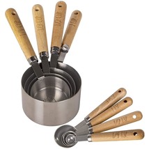 8 Piece Measuring Cups Set And Measuring Spoons Set-Nesting Kitchen Measuring Se - £31.63 GBP