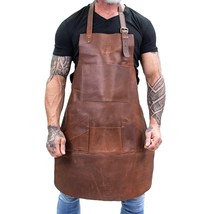 STG Leather Apron with Pockets/Butchers Apron/Baker Bartend/Barber Uniform - £119.57 GBP