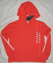 Under Armour Girls Finale Hoodie LS T Shirt Coral YSM YXL Small Extra Large - £13.36 GBP