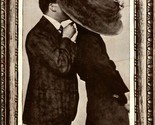 Kissing Behind Merry Widow Hat Faux Frame Comic Romance 1911 DB Postcard A3 - $14.80