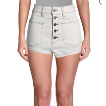 Free People Bridgette High-WaistContrast Stitch Denim Shorts Size 27 - £20.39 GBP