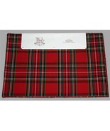 8 Sleigh Hill Christmas Red Plaid Double Sided 13 x 19 Fabric Placemats NWT - $72.70 CAD