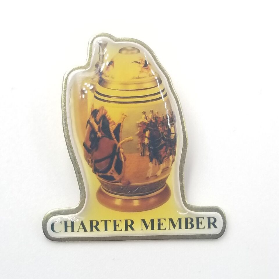 VTG Anheuser-Busch Budweiser Charter Member Beer Stein Pin Horses Advert... - $9.99