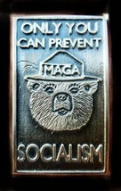 2 oz Silver Trump Maga Only You Can Prevent Socialism Antiqued Bar Limited #/20 - £151.08 GBP