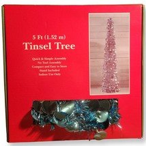 5&#39; Foot Tall Prelit Blue Christmas Tree Remote Control White Lights Easy... - $64.95