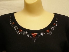 Christine Alexander black shirt Orange fire black triangle Fuller fit Si... - $737.30 MXN