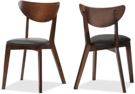 Black/Walnut Brown Baxton Studio Desta Mid-Century Dining Chairs. - £101.79 GBP