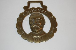 Antique Horse Brass  Medallion Coronation King George V Crowned 1911 cottagecore - £11.65 GBP