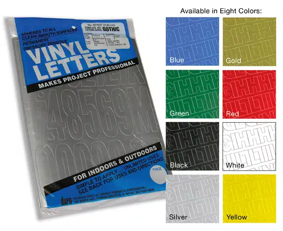 Duro Permanent Adhesive Vinyl Letters and Numbers 3 inch 160/Pkg - Blue - $36.64 CAD