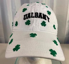 Legacy White UALBANY Baseball Hat with Green Clovers Pre-Owned - £12.45 GBP