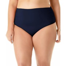 Anne Cole Bikini Bottom Convertible High Waist Shirred Navy Blue 24W - £15.13 GBP