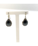 Vintage Sterling Sign 925 Native American Navajo Hematite Drop Dangle Ea... - $54.45