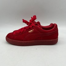 Puma Suede Classic Mono Gold 381470-01 Kids Red Lace Up Athletic Sneaker Sz 5.5 - £27.24 GBP