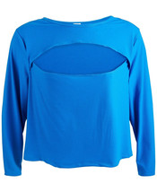 Love Fire Ladies Trendy Plus Size Cutout Top Pullover Princess Blue Plus... - £21.16 GBP