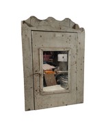 Antique Hanging Rustic Mirror Medicine Storage Cabinet Painted Hand Made - $239.99