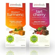powbab Supplement Bites Sampler Pack (Peanut Turmeric and Tart Cherry Chocolate) - £14.18 GBP+