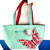 Endless Summer Canvas Tote Mint Green Tote Butterfly NWT - £17.33 GBP