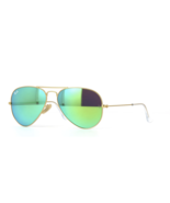Ray Ban Aviator RB3025 112/19 58mm Sunglasses Gold With Green Mirror Lens - $108.86 CAD