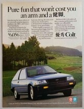 1987 Print Ad The &#39;87 Chrysler-Plymouth Dodge Colt from Mitsubishi - $12.56