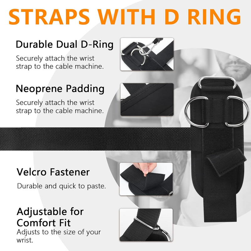 Weight Lifting Straps,Lifting Wrist Straps,Weight Straps,With D-Rings,Wrist Wrap Item image 4