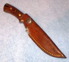 Field and Stream Stainless Fixed Blade Hunting Knife w Sheath and Wood Handles - £23.50 GBP