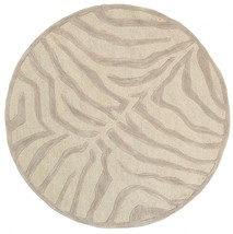 3' Round Taupe Zebra Pattern Area Rug - $1,707.97 MXN