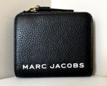 New Marc Jacobs Marc Jacobs Compact Bifold Wallet Pebble Leather Black - $85.41