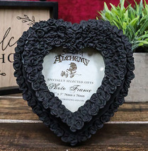 Gothic Day Of The Dead Black Roses Wreath Heart Wall Or Desktop Picture Frame - £16.02 GBP