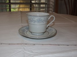 Mikasa Fine China Dresden Rose L9009 Tea/Coffee Cup &amp; Saucer White Blue Flowers! - £16.45 GBP