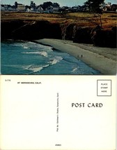 California Mendocino Cliffs Sandy Beach Ocean People Walking Vintage Postcard - £7.39 GBP
