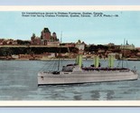 Ocean Liner Facing Chateau Frontenac Quebec Canada UNP Unused WB Postcar... - $2.92